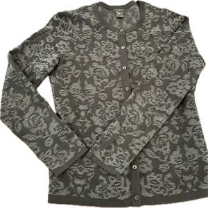 Anne Taylor Black & Gray patterned cardigan. Size L